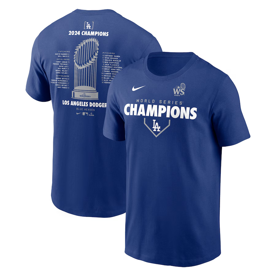 Men Los Angeles Dodgers 2024 MLB World Series Champions blue T shirts style 2